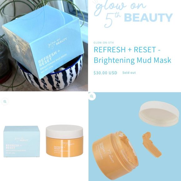 NIB Glow On 5th REFRESH + RESET Brightening Ginger Mud Mask Hydration Radiance - Picture 1 of 7